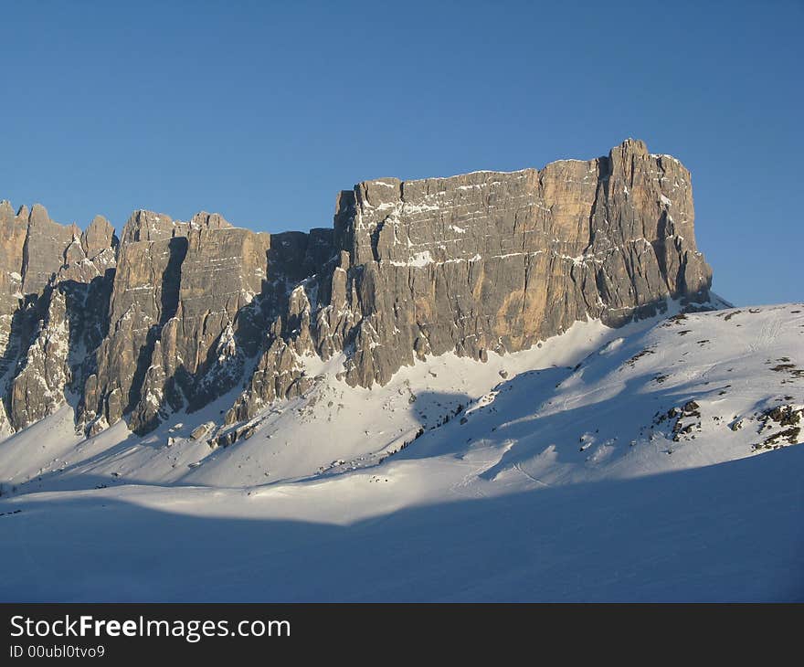 Peaks on a winter evening. Peaks on a winter evening