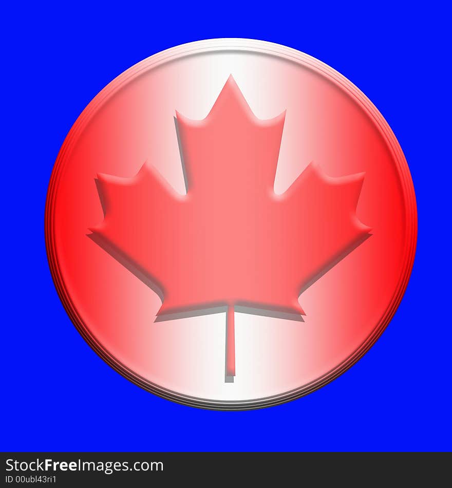 Icon with maple leaf inside looking like Canada flag. Icon with maple leaf inside looking like Canada flag