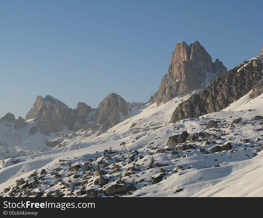 Rock slide in the dolomites