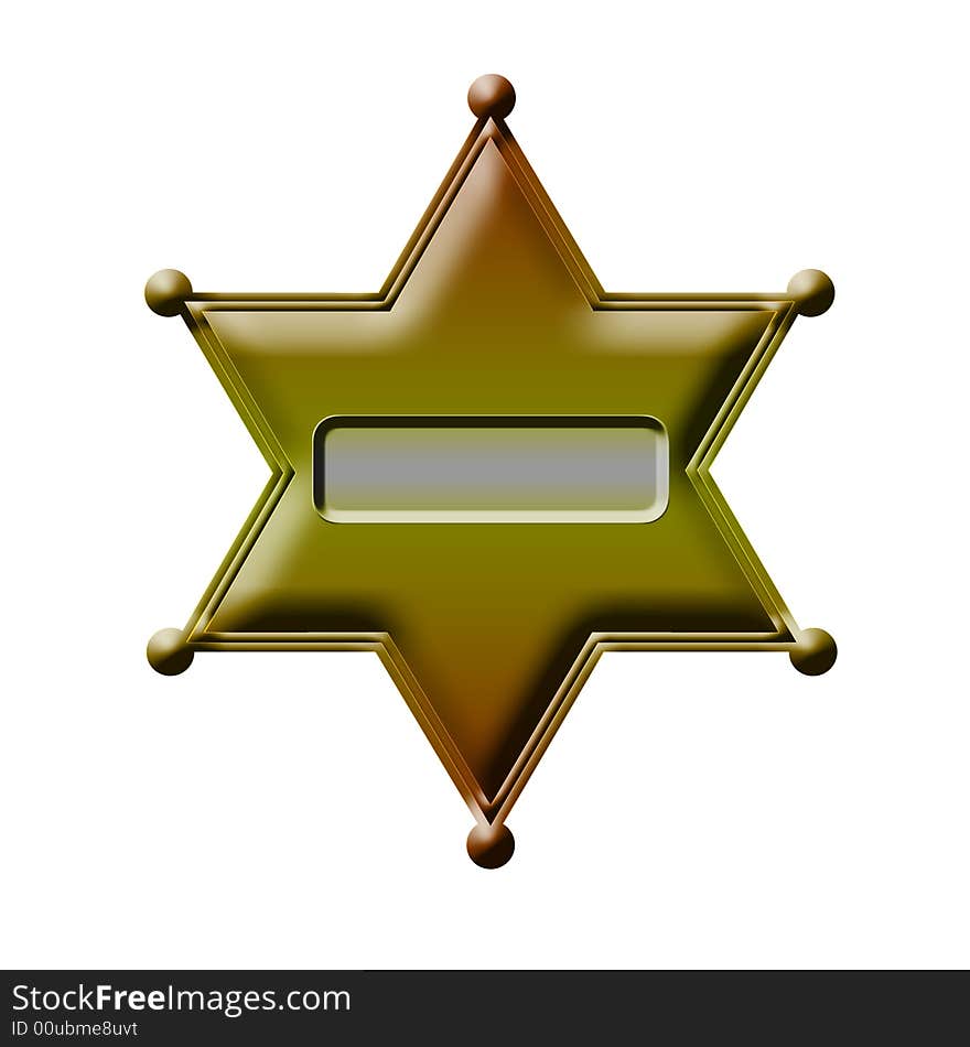 Illustration of the six pointed shriff star. Illustration of the six pointed shriff star