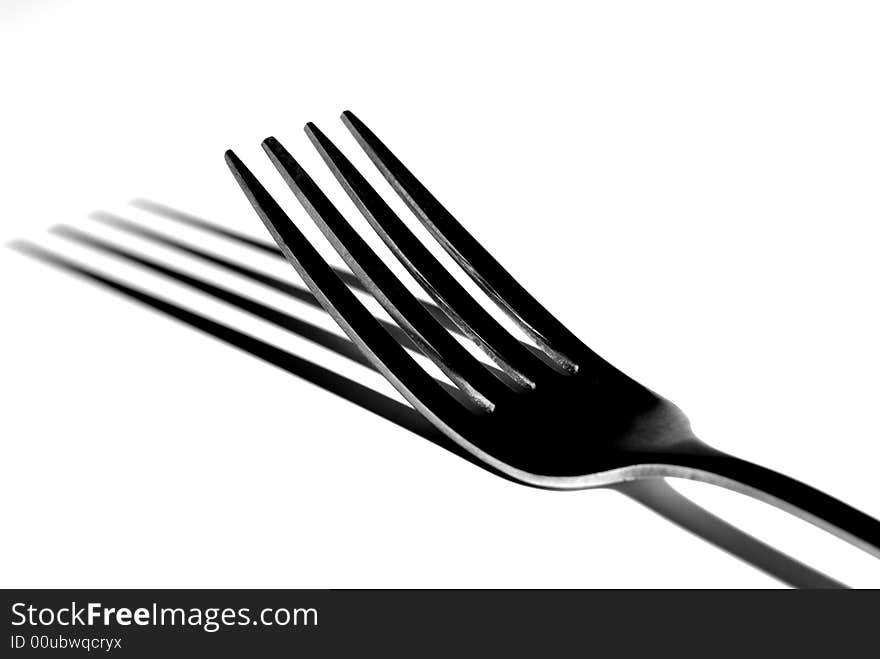 Single Fork Isolated on White Background