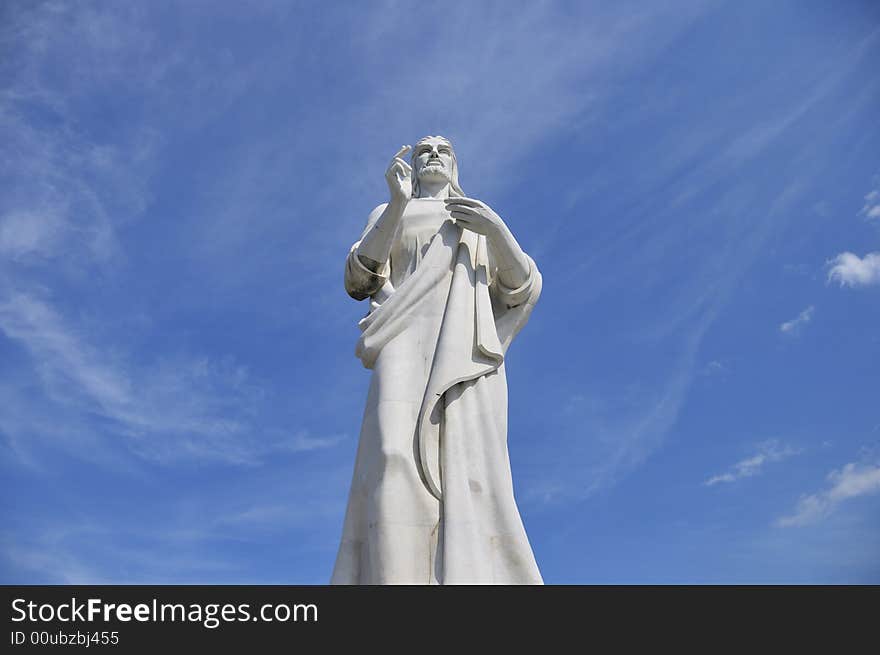 Statue of jesus christ against blue sky. Statue of jesus christ against blue sky