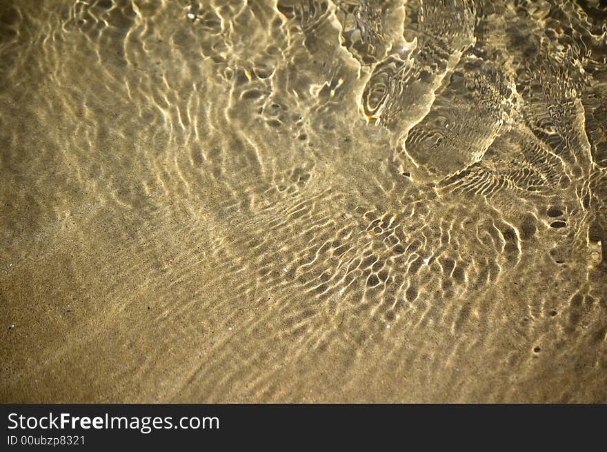 Close up of rippling water on sand. Close up of rippling water on sand