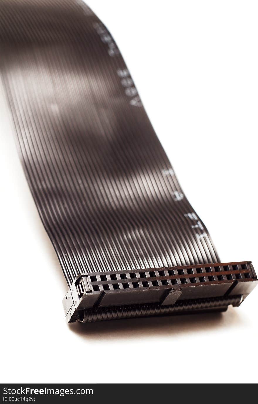 Black computer ribbon cable