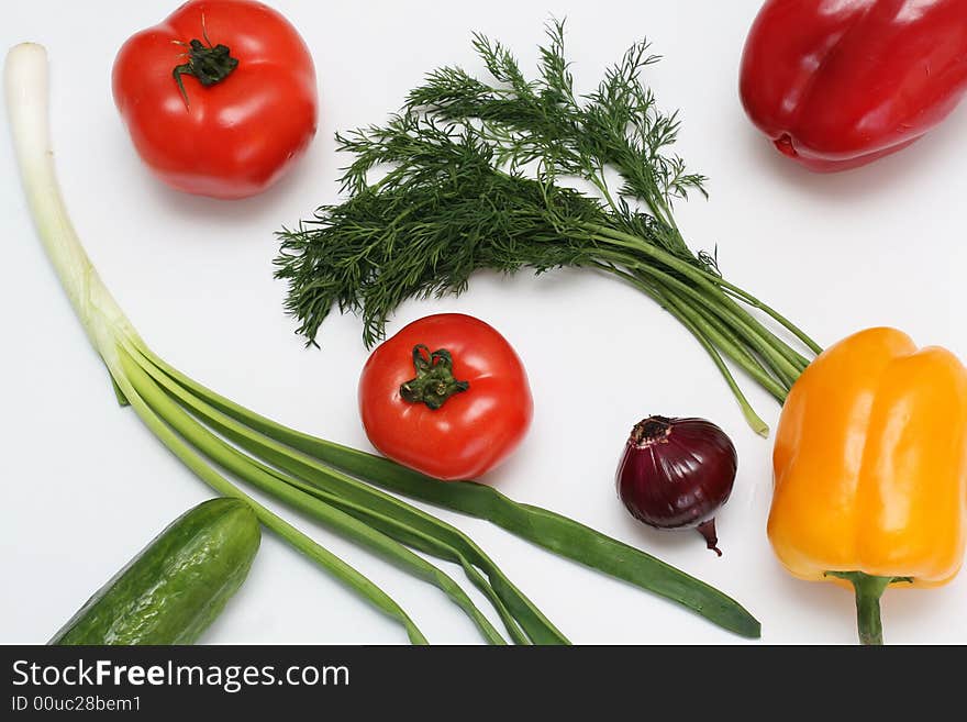 Multi-coloured vegetables for salad