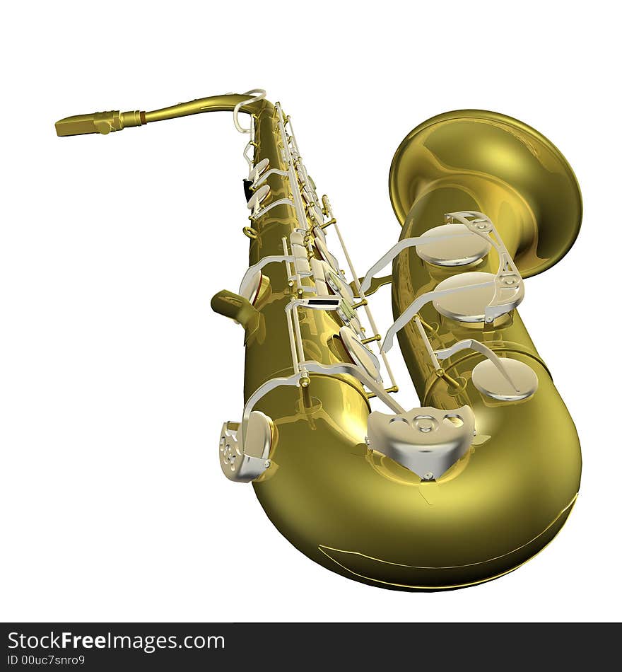 Saxophone  3d illustration