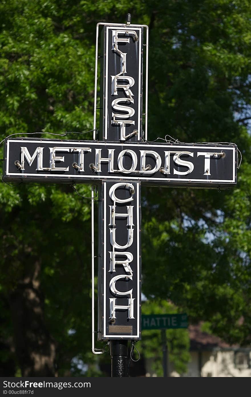 An image of a first Methodist church sign