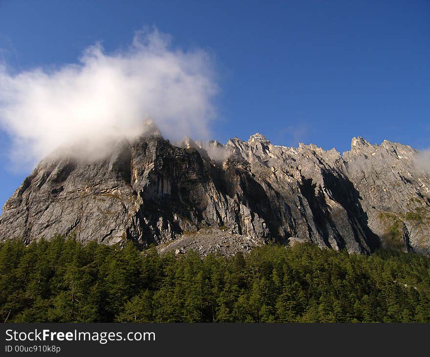 Very beatuiful landscape.soft cloud hovering the mountaintop.