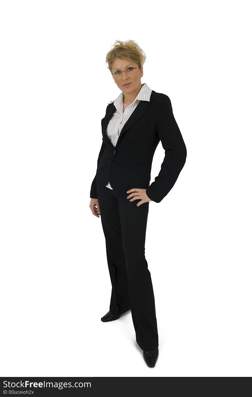 Business woman on a white background. Business woman on a white background.