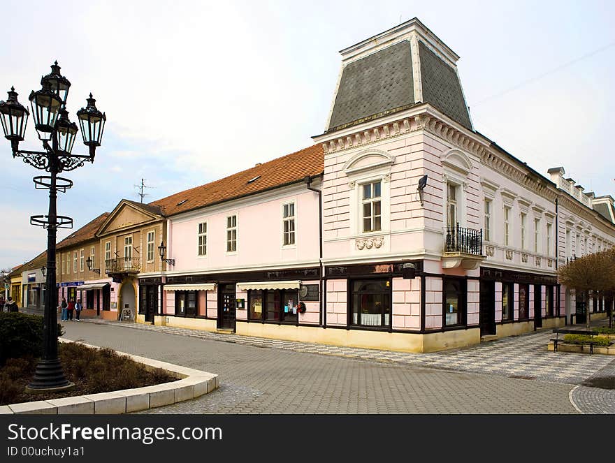 Main square in Komarno (Komarom), Slovakia