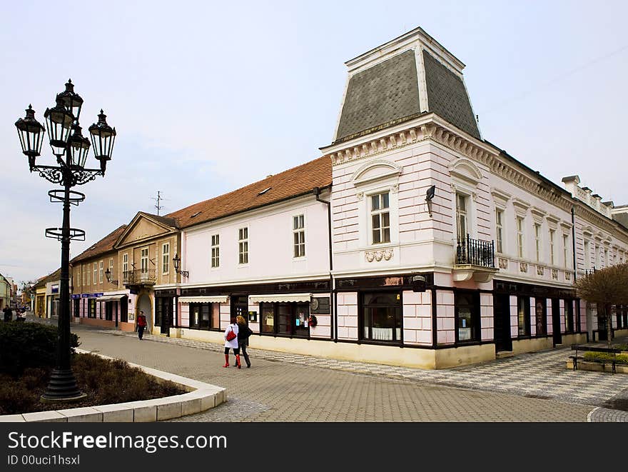 Main square in Komarno (Komarom), Slovakia