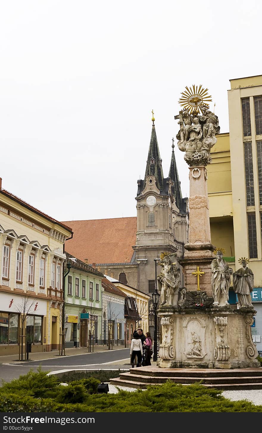 Main square in Komarno (Komarom), Slovakia