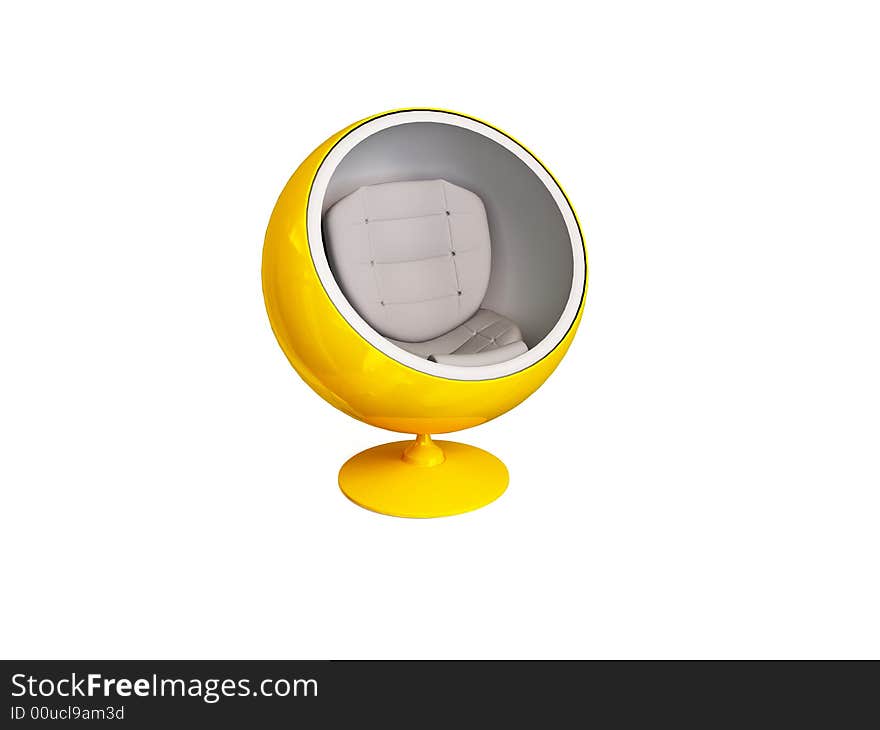 Convenient, yellow, office Bubble chair