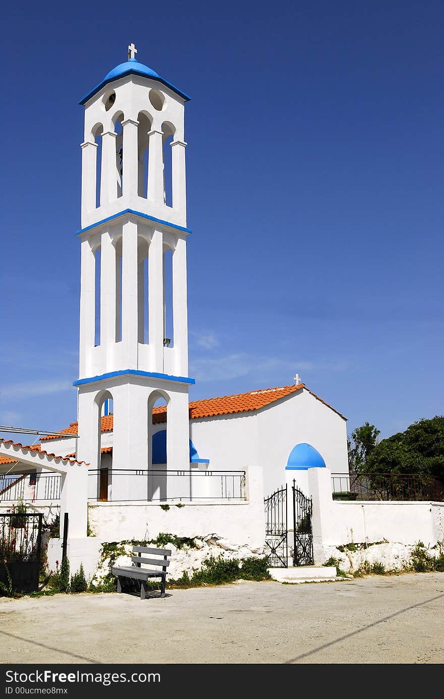 Orthodox greek church in the cretan village of Marathokefala