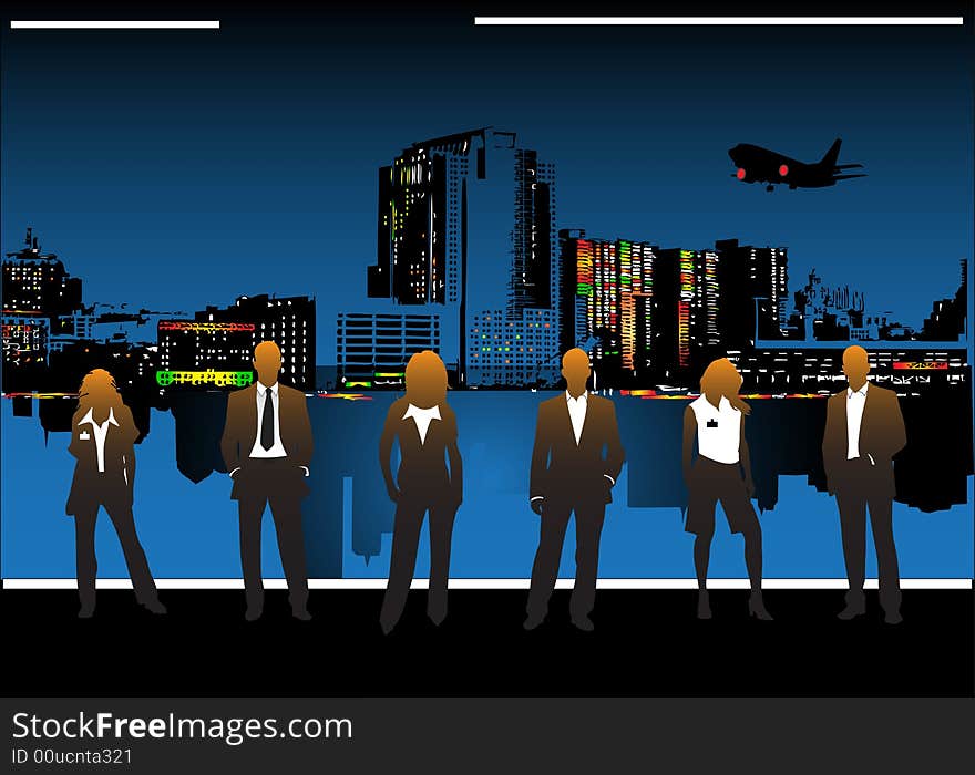 Illustration of business people.... world biz