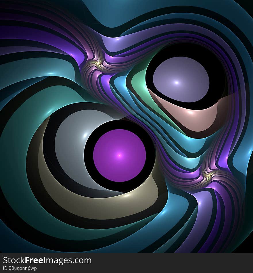 Abstract fractal image resembling a neon plastic twist