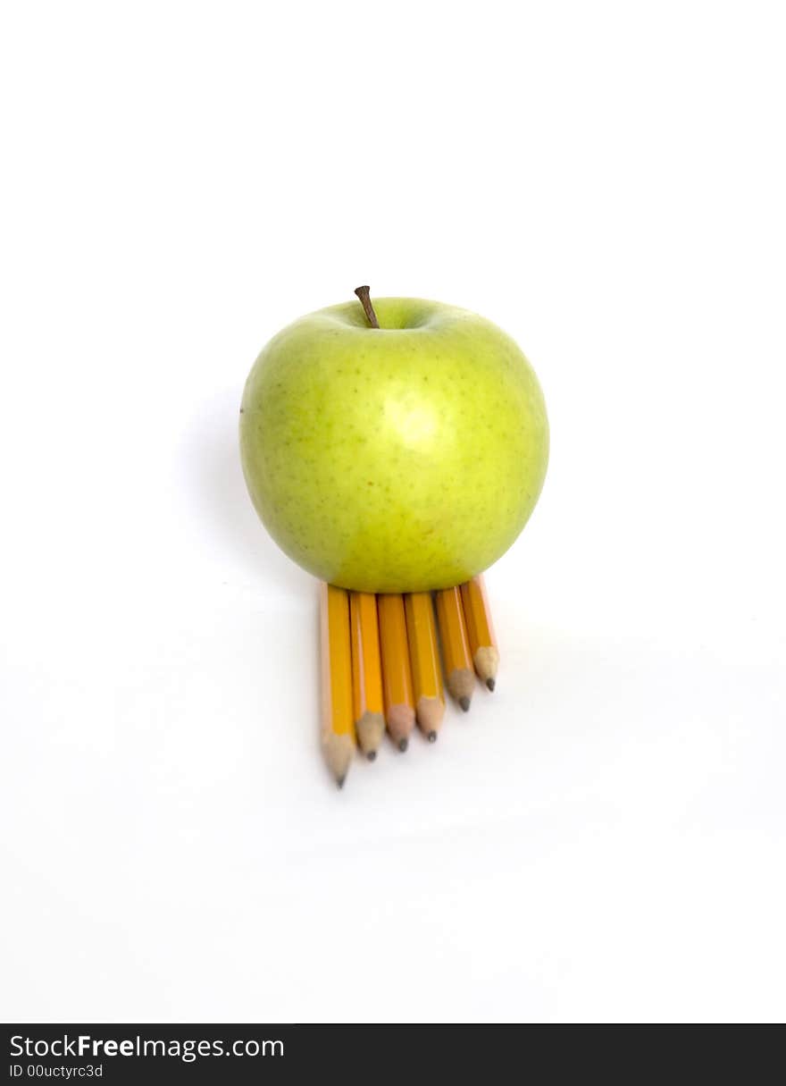 Apple and pencils