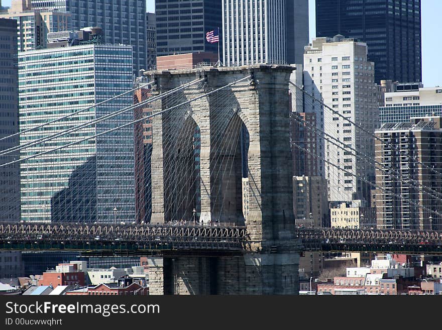 Brooklyn Bridge in New York City.