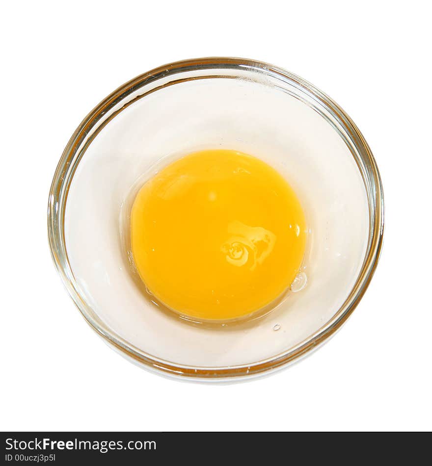 Separated Egg Yoke in glass bowl,