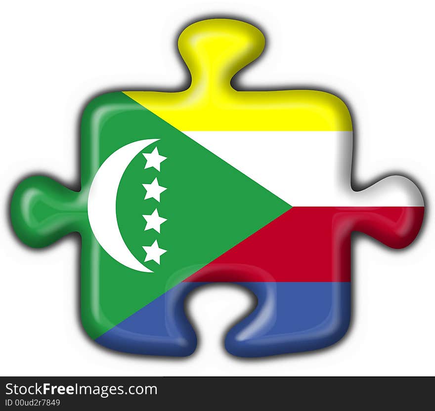 Comoros button flag puzzle shape