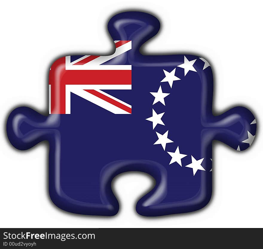 Cook island button flag 3d made. Cook island button flag 3d made