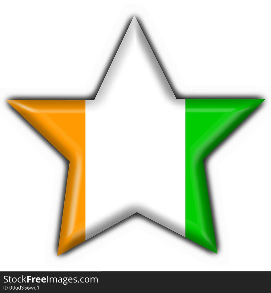 Cote d ivoire button flag map shape