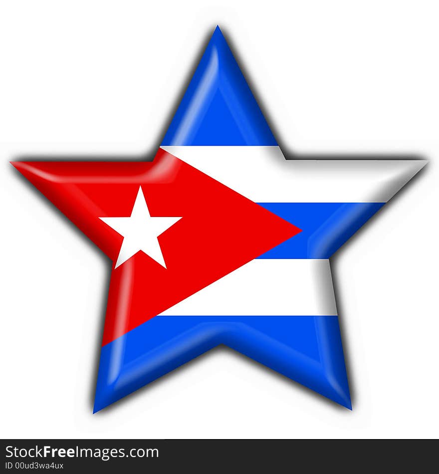 Cuba button flag 3d made. Cuba button flag 3d made