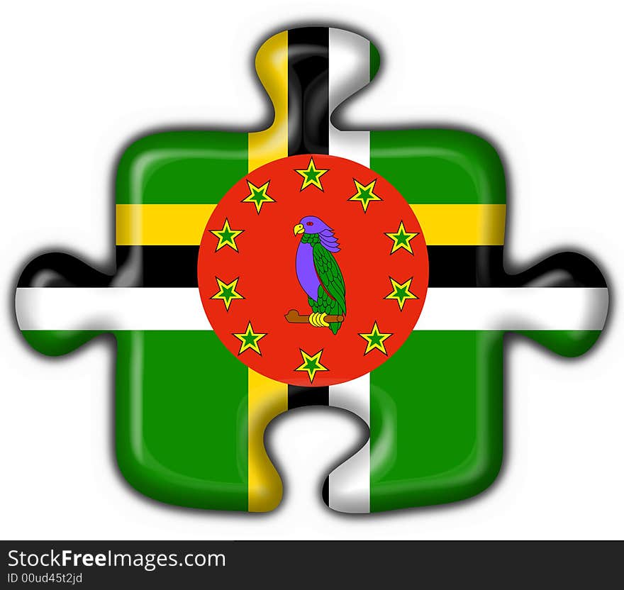 Dominica button flag 3d made. Dominica button flag 3d made