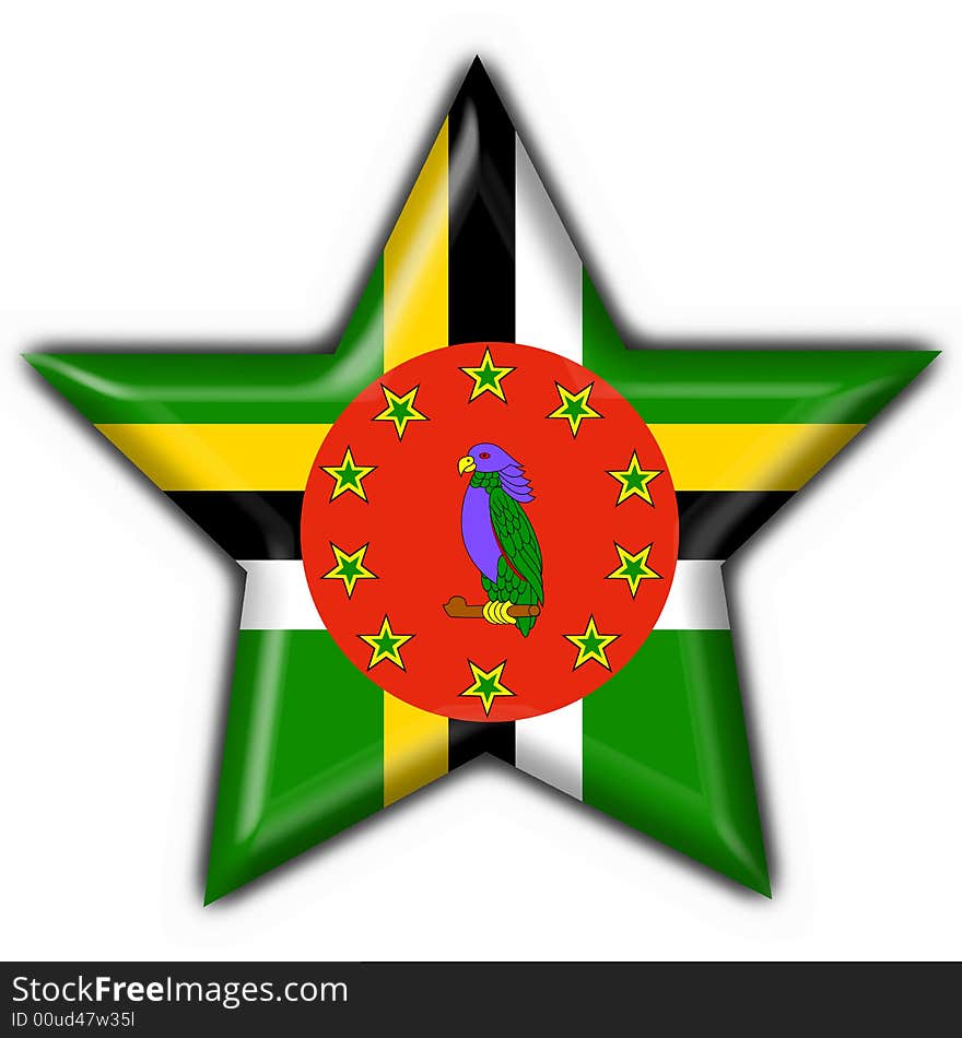 Dominica button flag 3d made. Dominica button flag 3d made