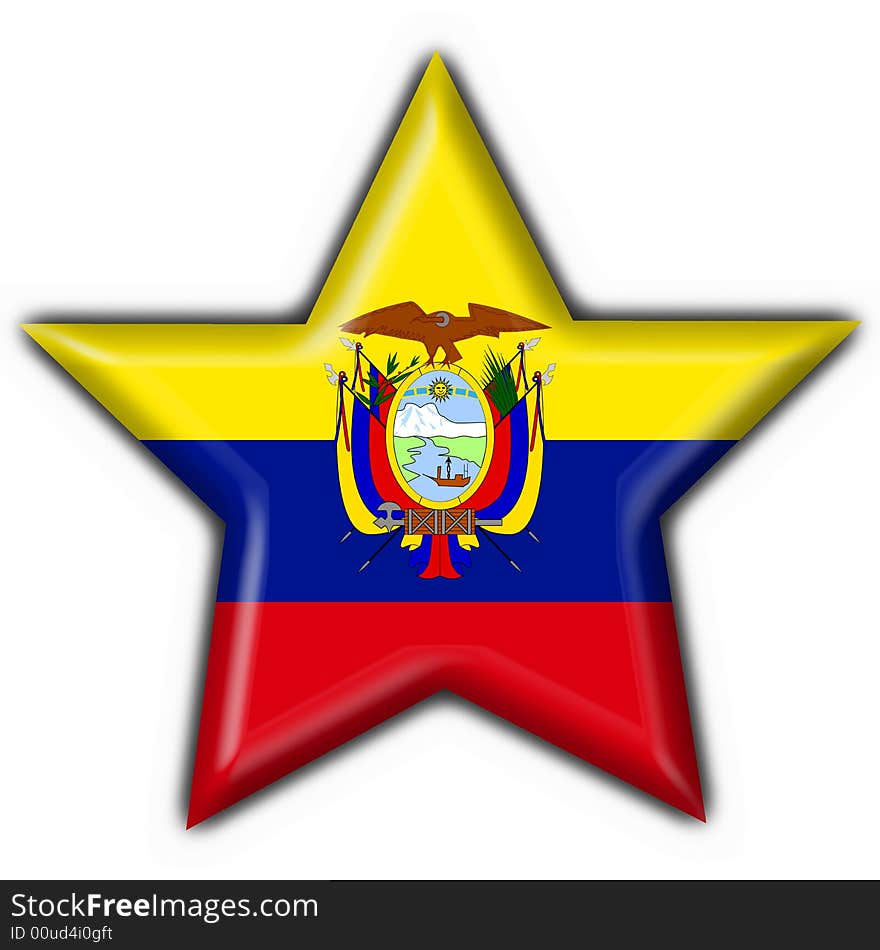 Ecuador button flag star shape