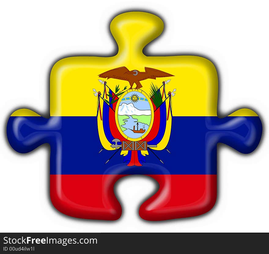 Ecuador Button Flag Puzzle Shape