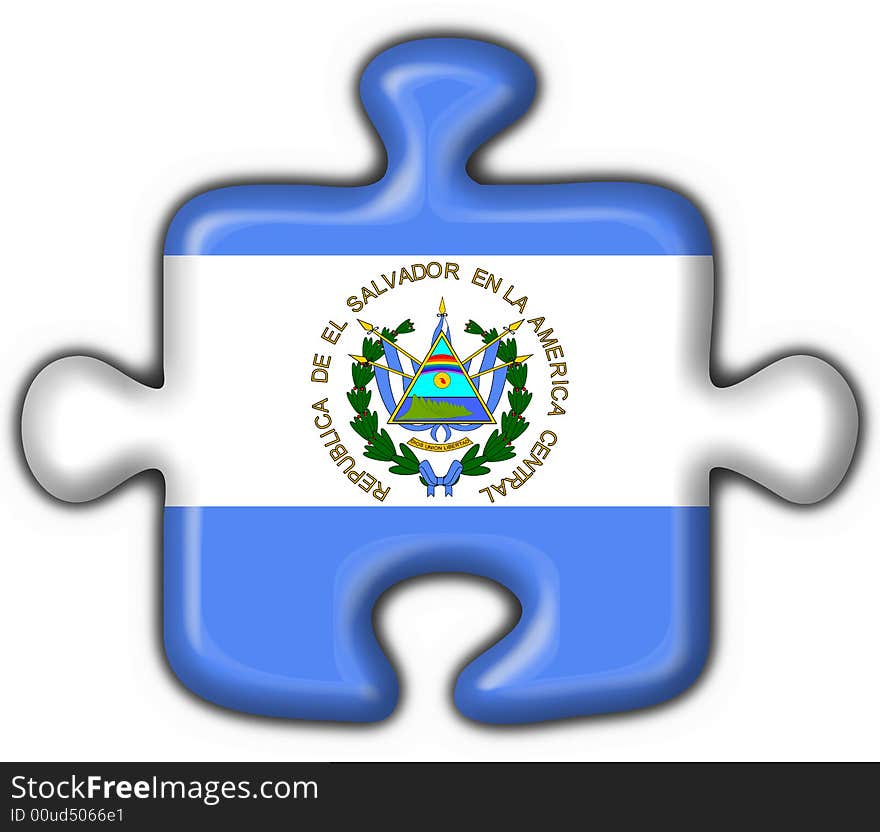 El salvador button flag puzzle shape