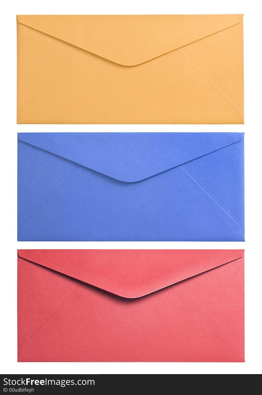 Three colorful envelopes