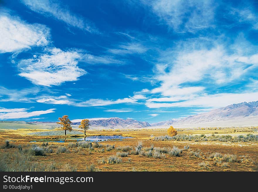 High-mountainous valley, sacred place of Buddhists. Photo. High-mountainous valley, sacred place of Buddhists. Photo.