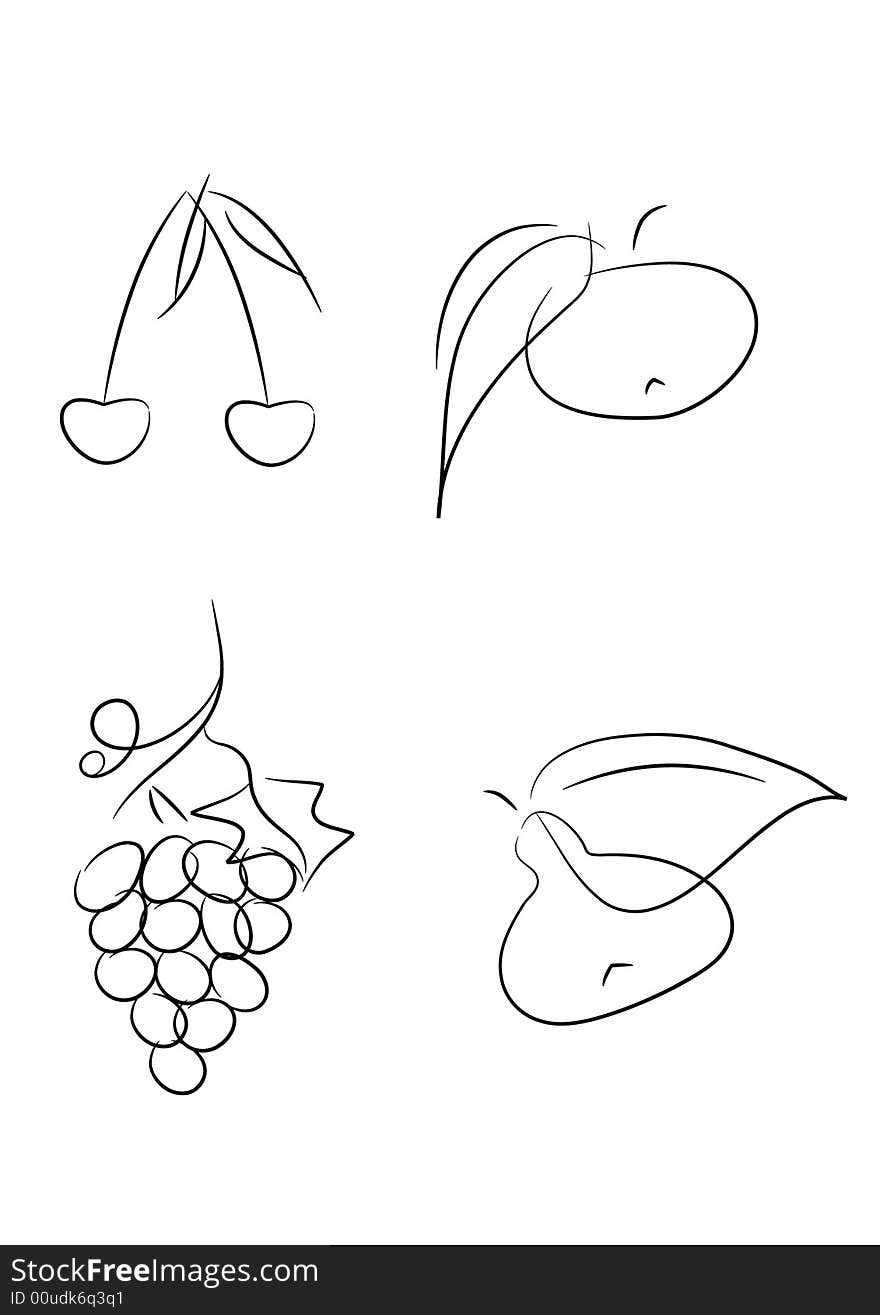 Stylized vector fruits