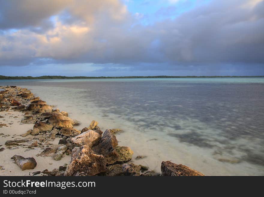 Beach on coral reef on the island of Bonaire. Beach on coral reef on the island of Bonaire