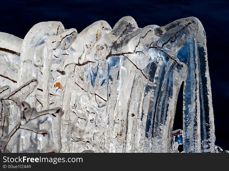 Very special icicles were built on Helga lake in Sweden in March 2008 when a stormy wind was accompanied by a very cold weather. Every straw and twig along the shore were covered with utterly weird formations of ice. Very special icicles were built on Helga lake in Sweden in March 2008 when a stormy wind was accompanied by a very cold weather. Every straw and twig along the shore were covered with utterly weird formations of ice.