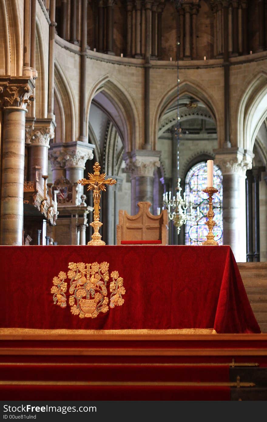 Alter inside the Canterbury Cathedral in Southern England