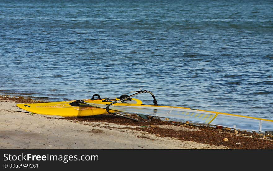 Abandoned windsurfer