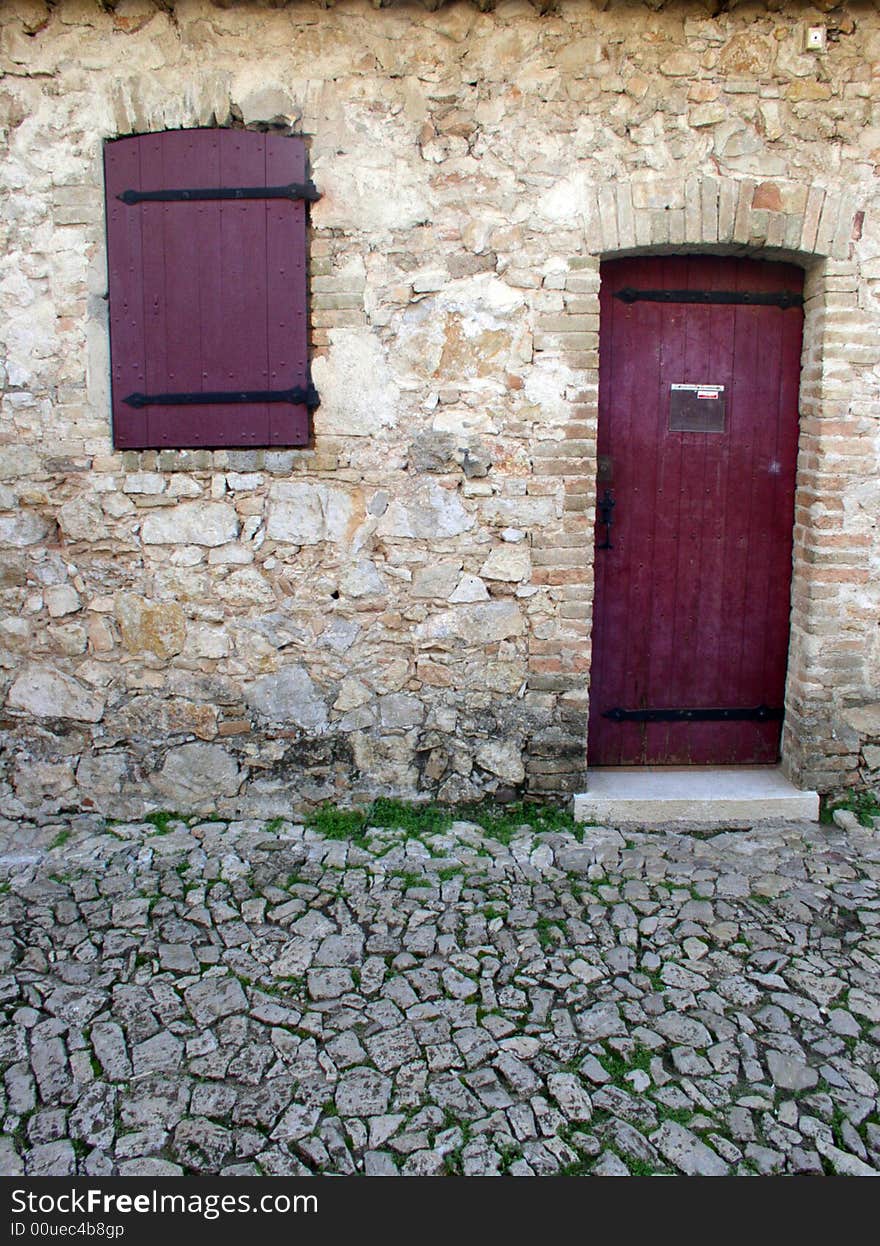 A door taken on ruins on an island near Cannes. A door taken on ruins on an island near Cannes