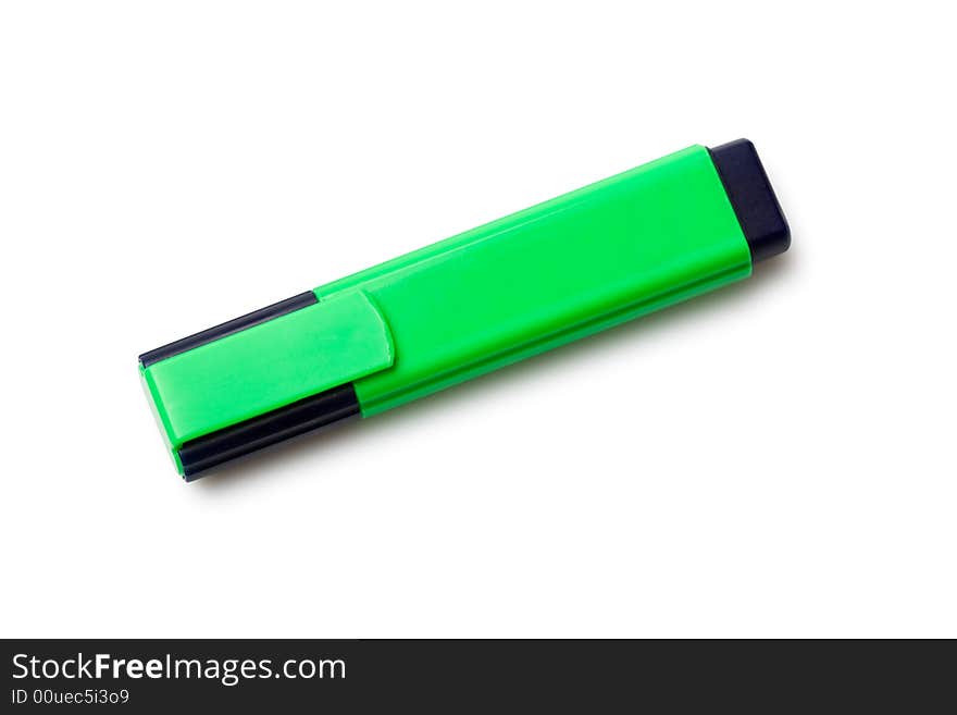 Isolated green textmarker