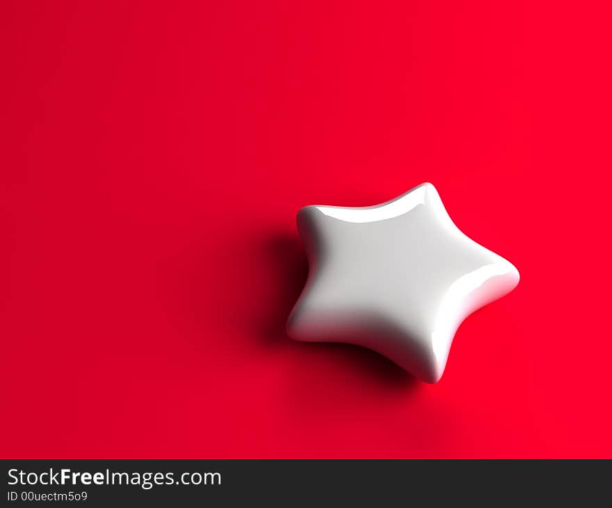 Isolate white star with red background