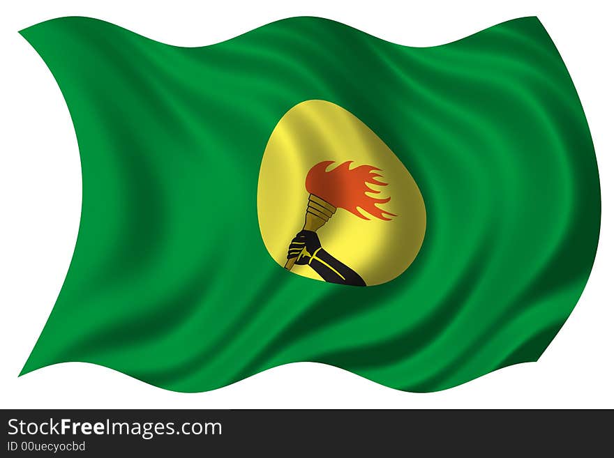 2d illustration of zaire flag. 2d illustration of zaire flag