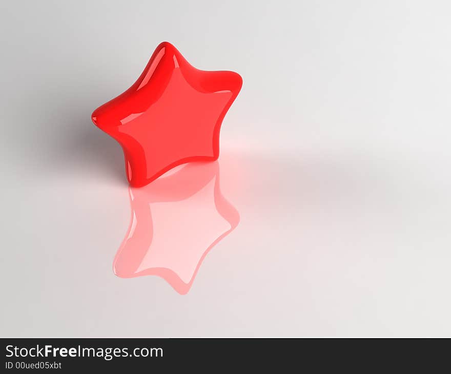 Isolate red star with white background