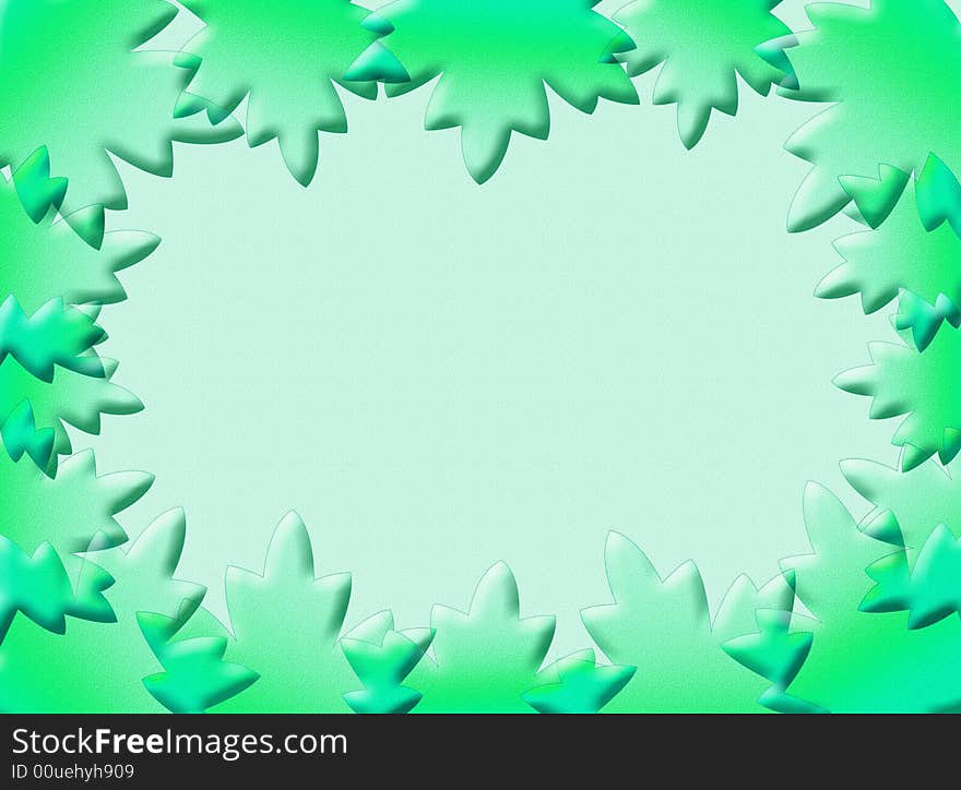 A colorful background with 3d leaves as frame. A colorful background with 3d leaves as frame