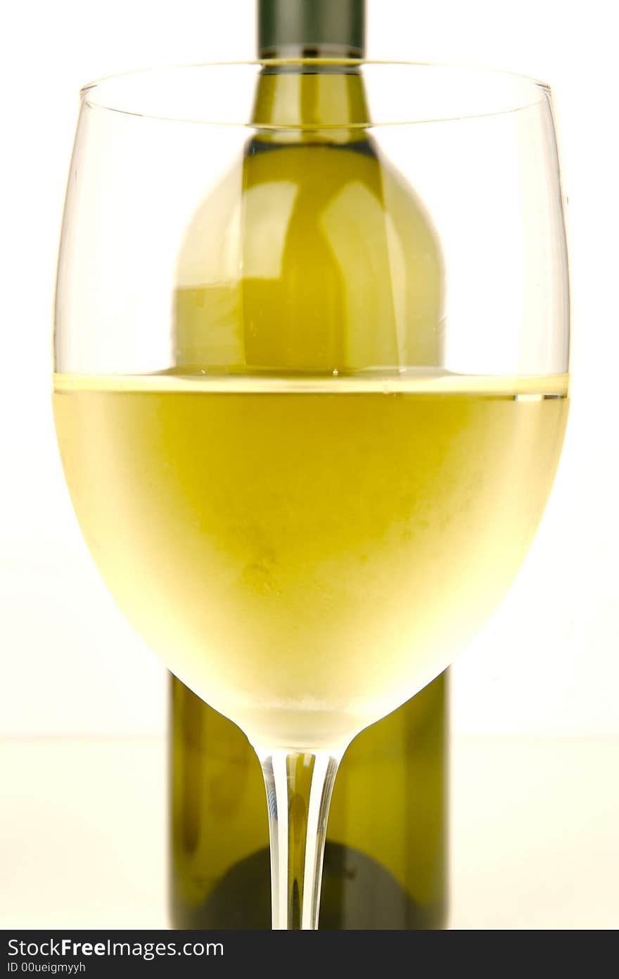 Bottles of wine isolated against a white background