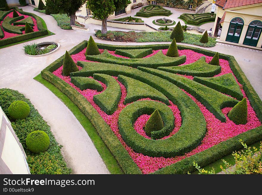 A yard designed in a French style. A yard designed in a French style