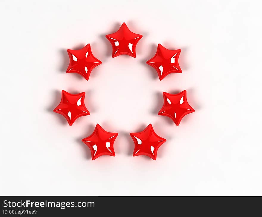 Red stars with white background