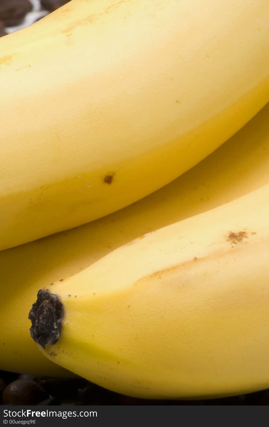 Ripe and fresh bananas fruit close-up