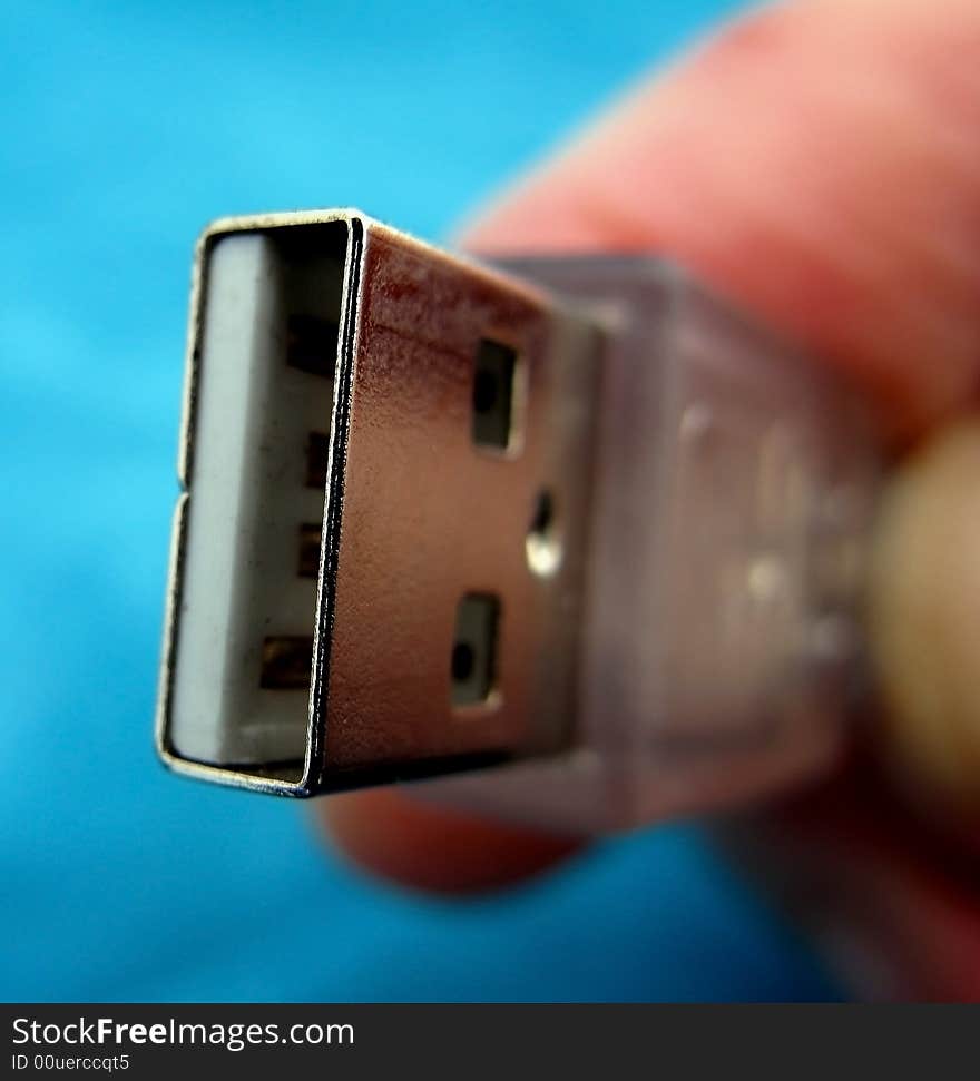 Macro shot of a USB